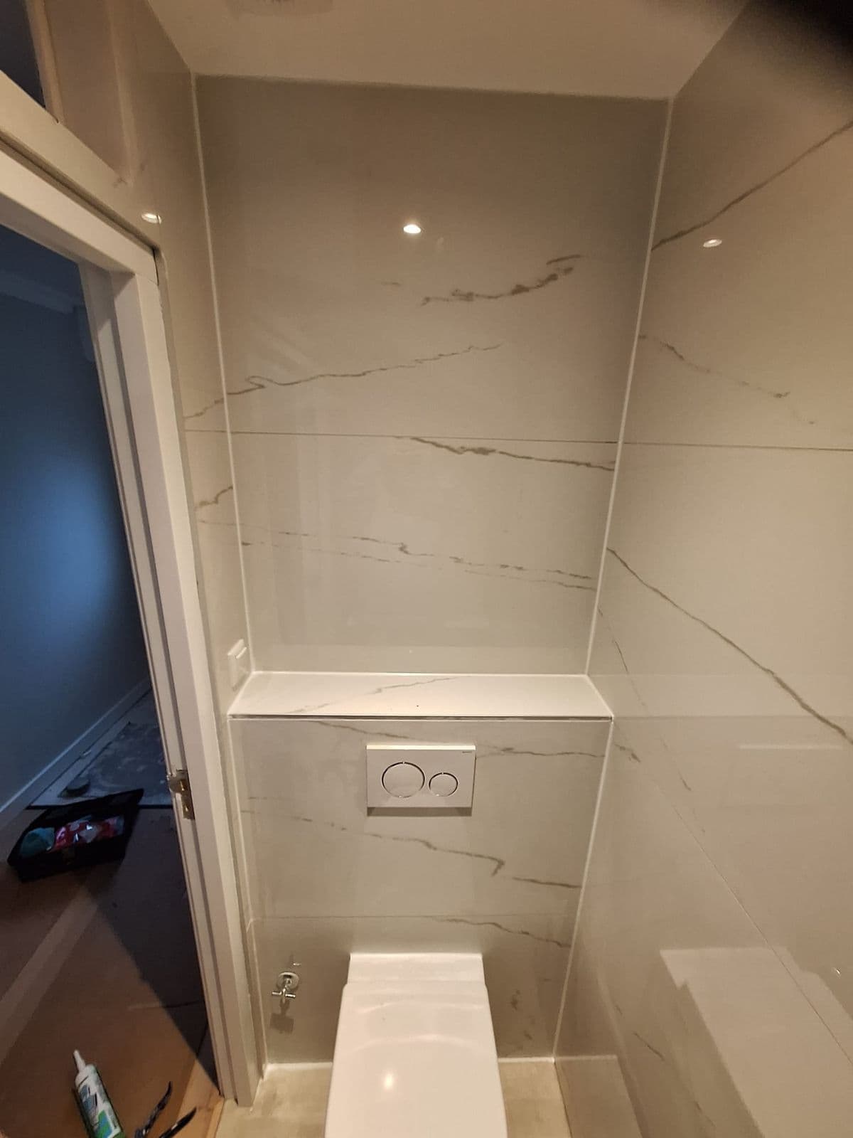 Badkamer wit marmer met inloopdouche: resultaat, foto 2